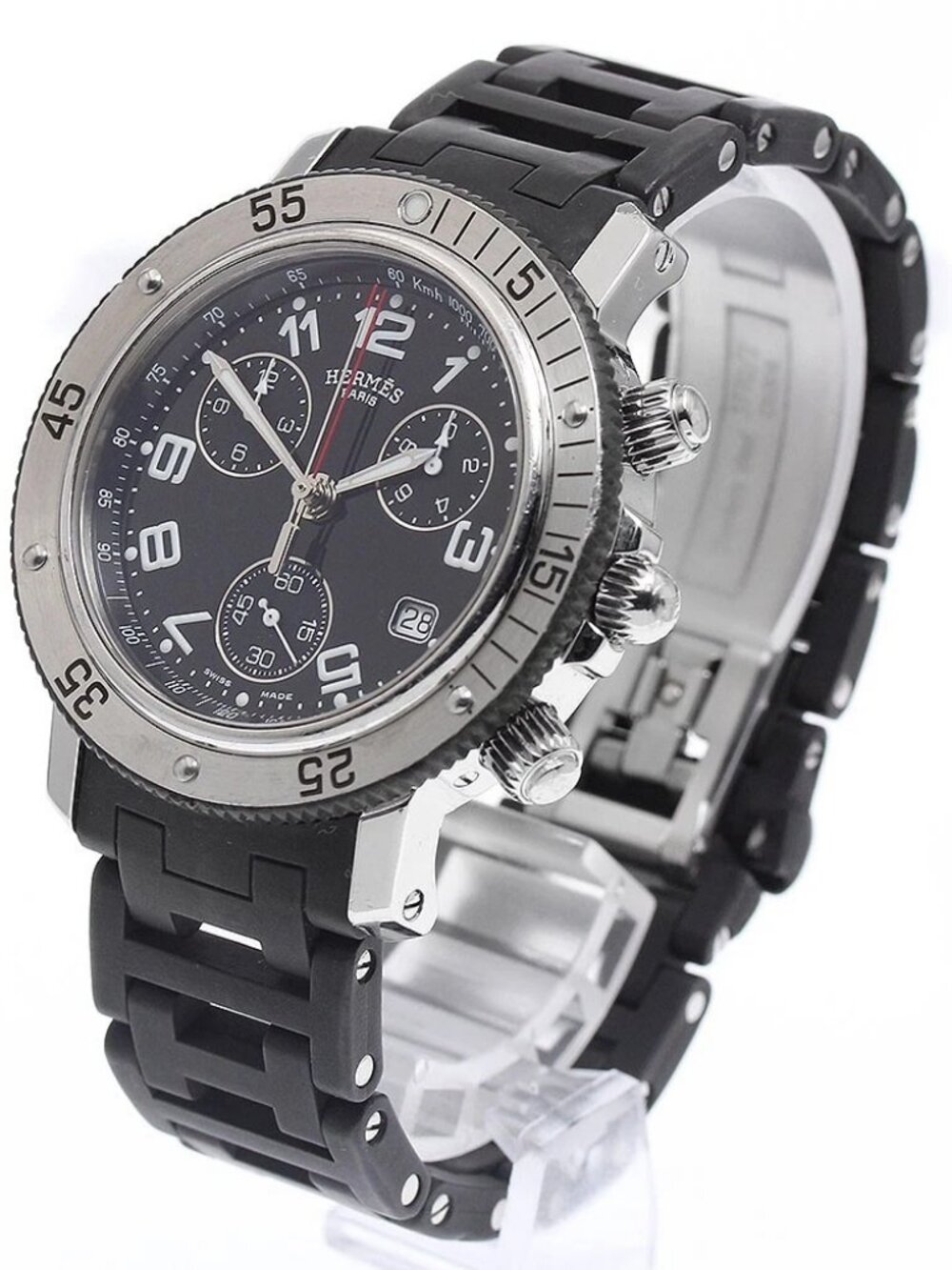 HERMES Clipper diver CL2.915 Chronograph black Dial Quartz Men's Watch_936011